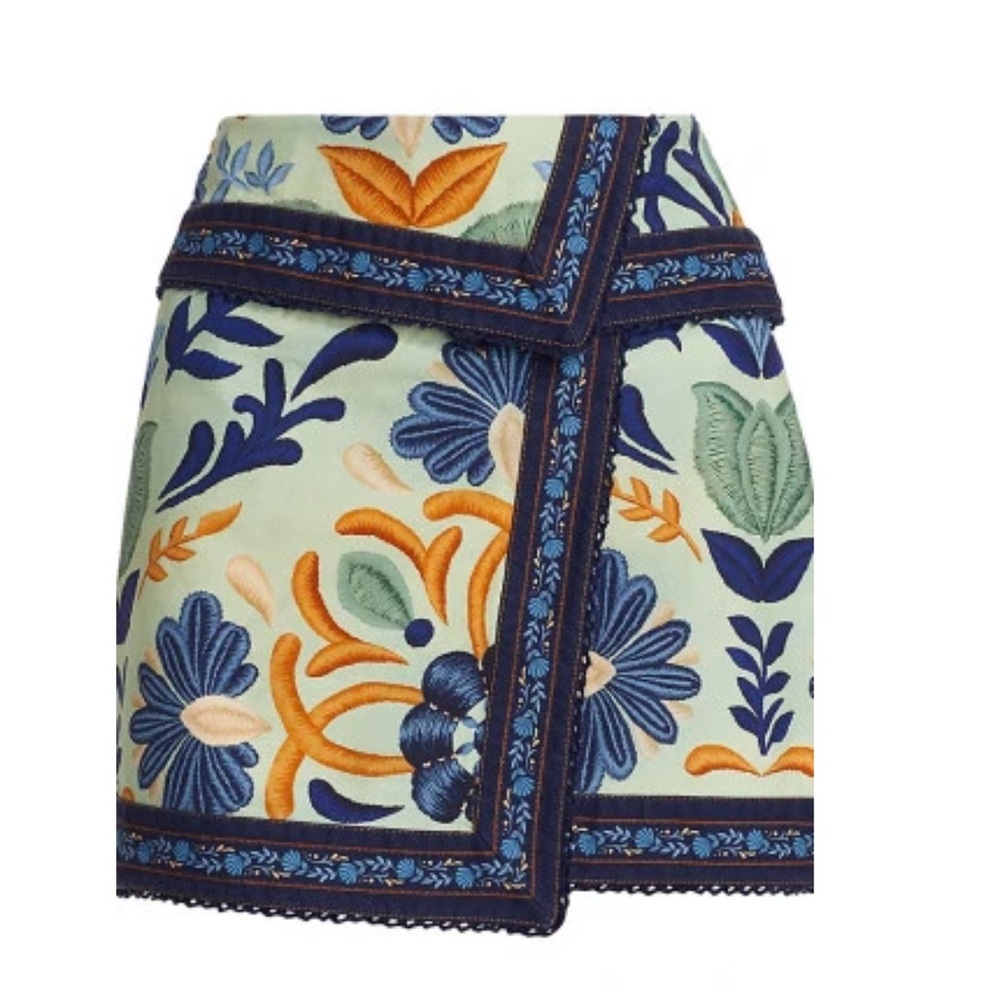 FARM Rio green ocean tapestry Mini Skirt BNWT 25